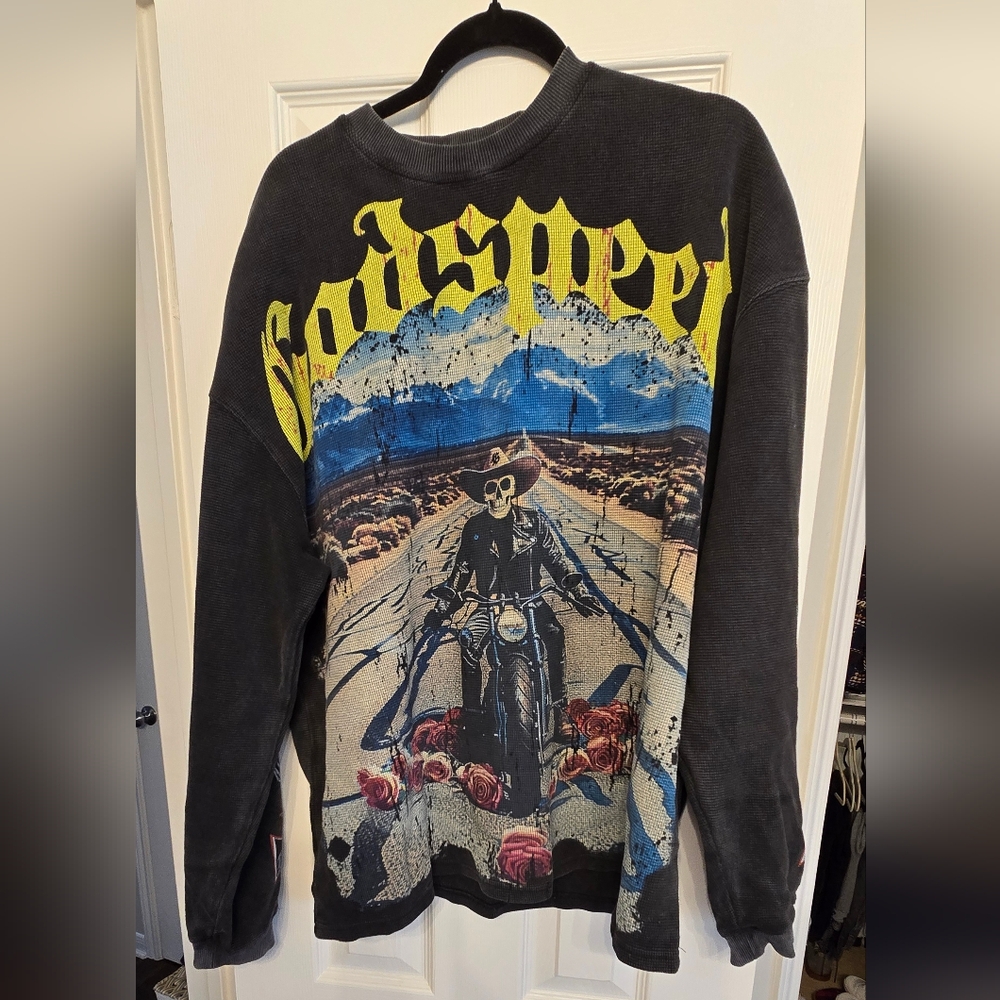 Graphic Long Sleeve Tee - Black